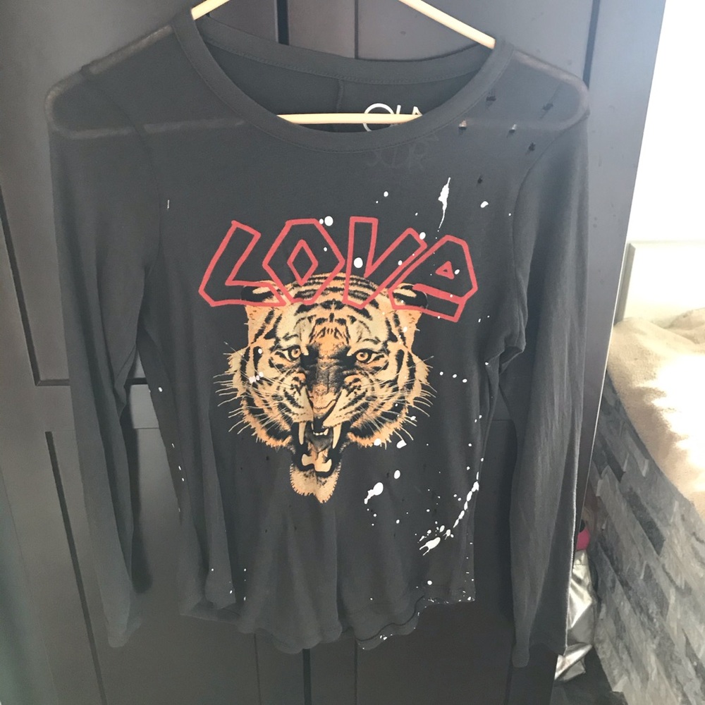 NWOT Chaser Distressed Longsleeve Tee